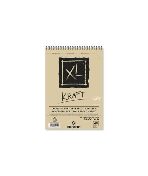 Bloco Espiralado Canson Xl Kraft A5 90g 40fls 7956