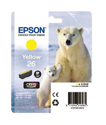 Tinteiro Epson 26 Amarelo...