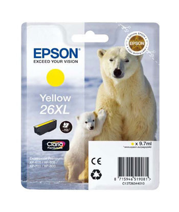 Tinteiro Epson 26XL Amarelo...