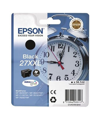 Tinteiro Epson 27XXL Preto...