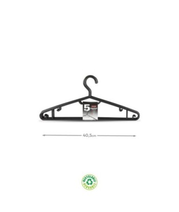 Cabide 40,5x18x3,3cm Preto 5un