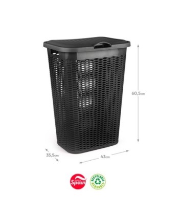 Cesto Roupa 51L Preto