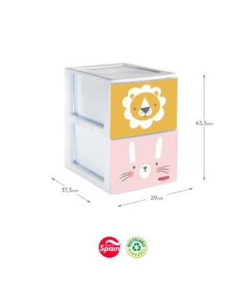 Bloco 2 Gavetas Plástico...